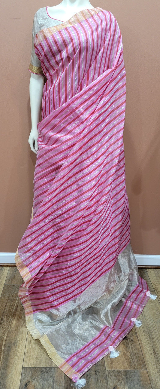 Katan Chanderi Silk Saree Collection w/ Blouse