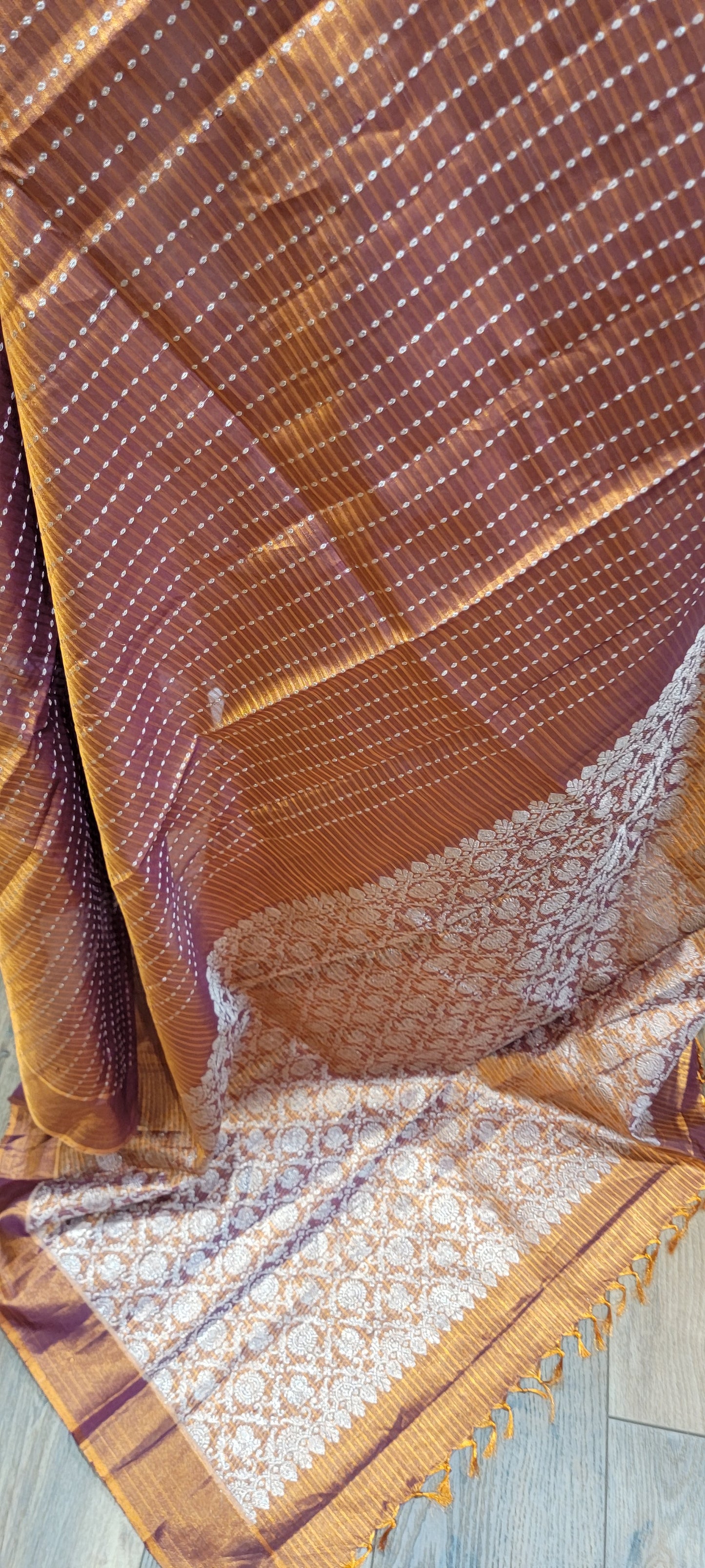 Kanchi Tissue Saree w/ Work Blouse