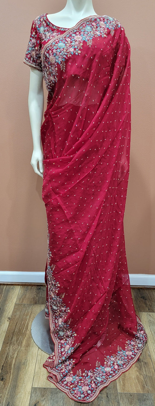 Organza Hand work Saree Collection w/ Blouse