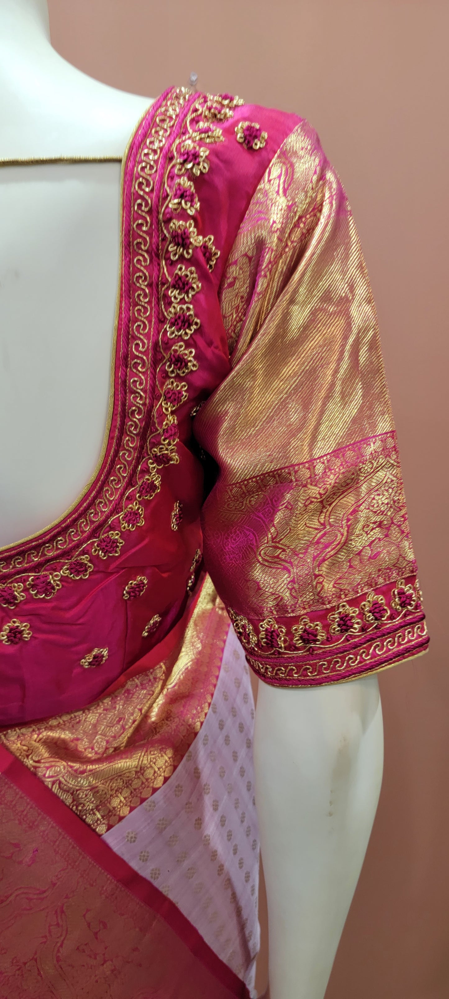 Kanchi Pattu Saree W/ Work Blouse