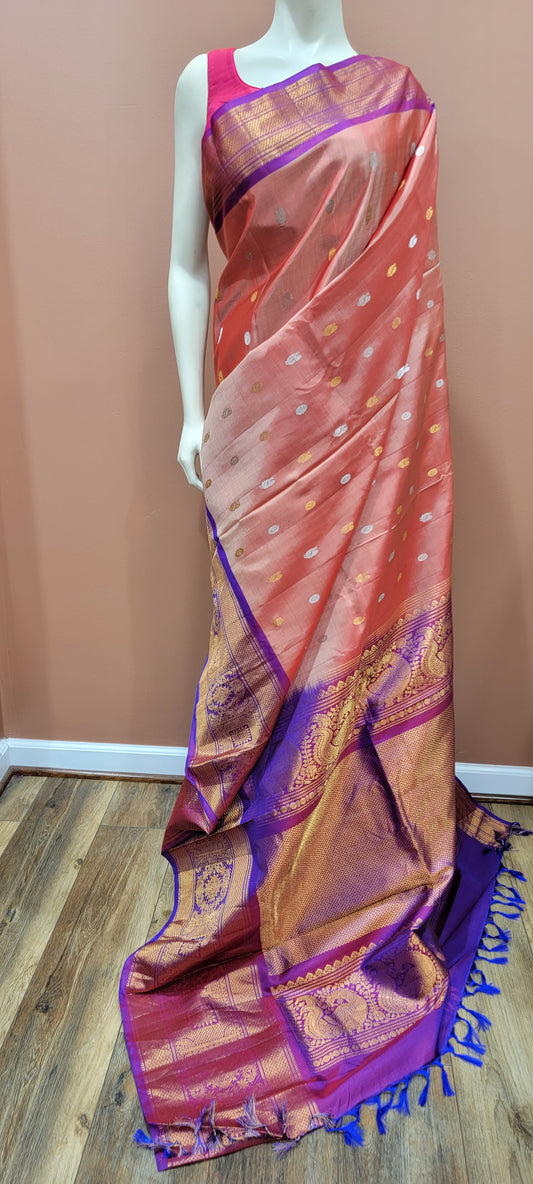 Gadwal Silk Saree w/ Kanchi border w/ Custom Blouse
