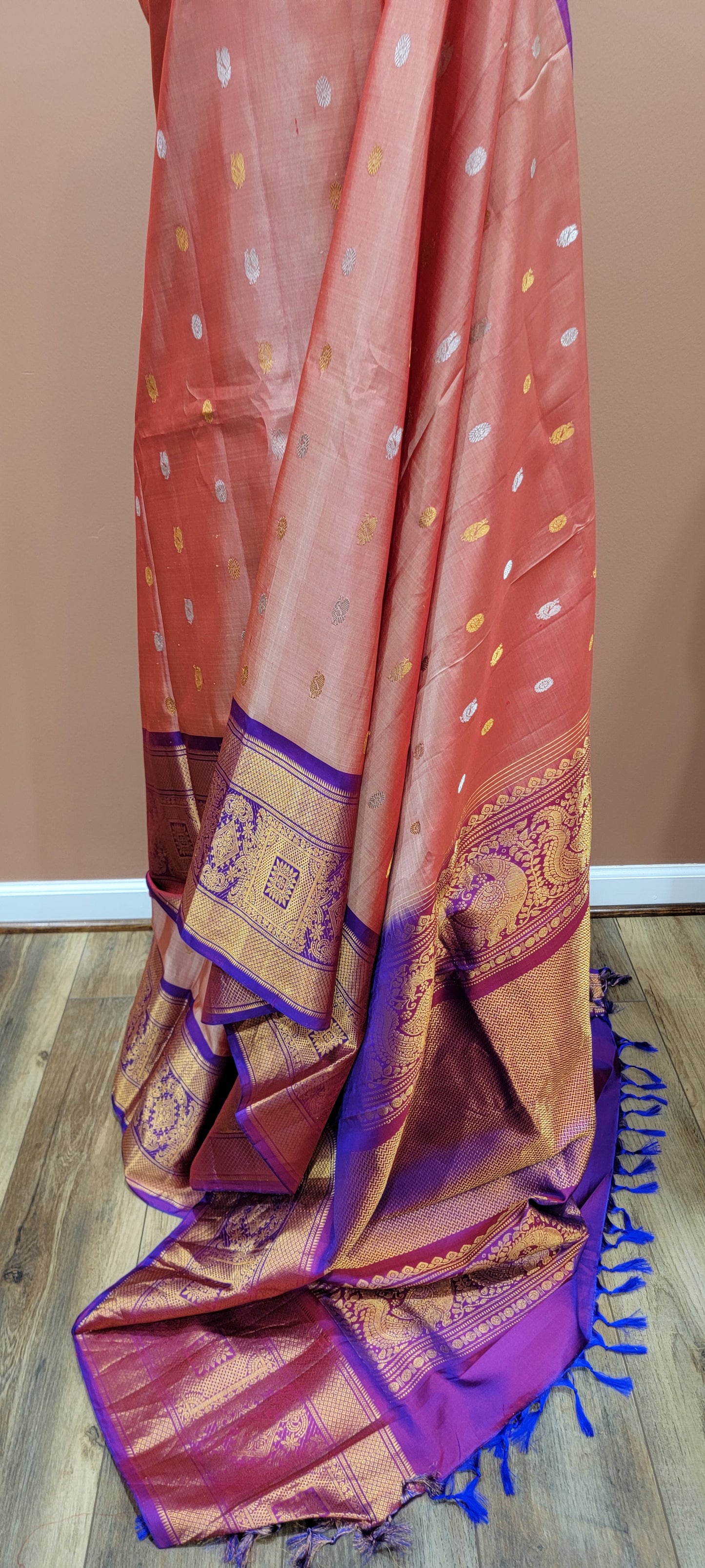 Gadwal Silk Saree w/ Kanchi border w/ Custom Blouse