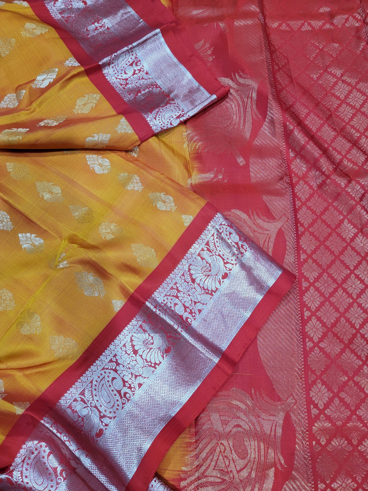Pure Kanchi Pattu Silk Saree w/ Work Blouse