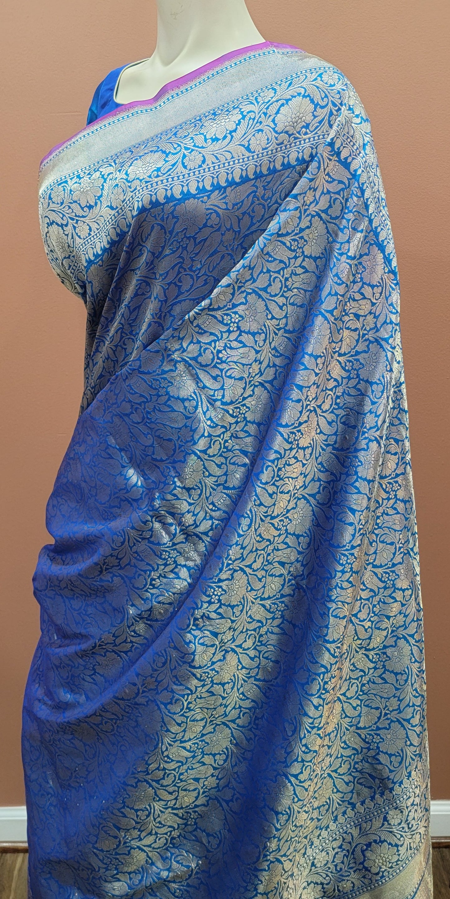 Katan Banaras Saree in Blue