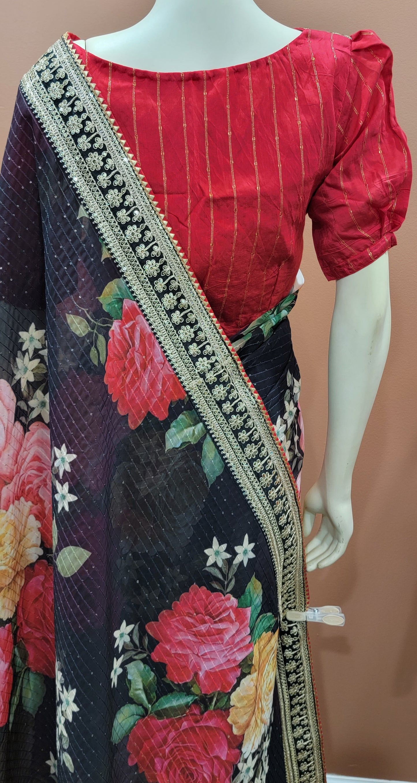 Chinon Sequence Saree W/ Blouse Collection