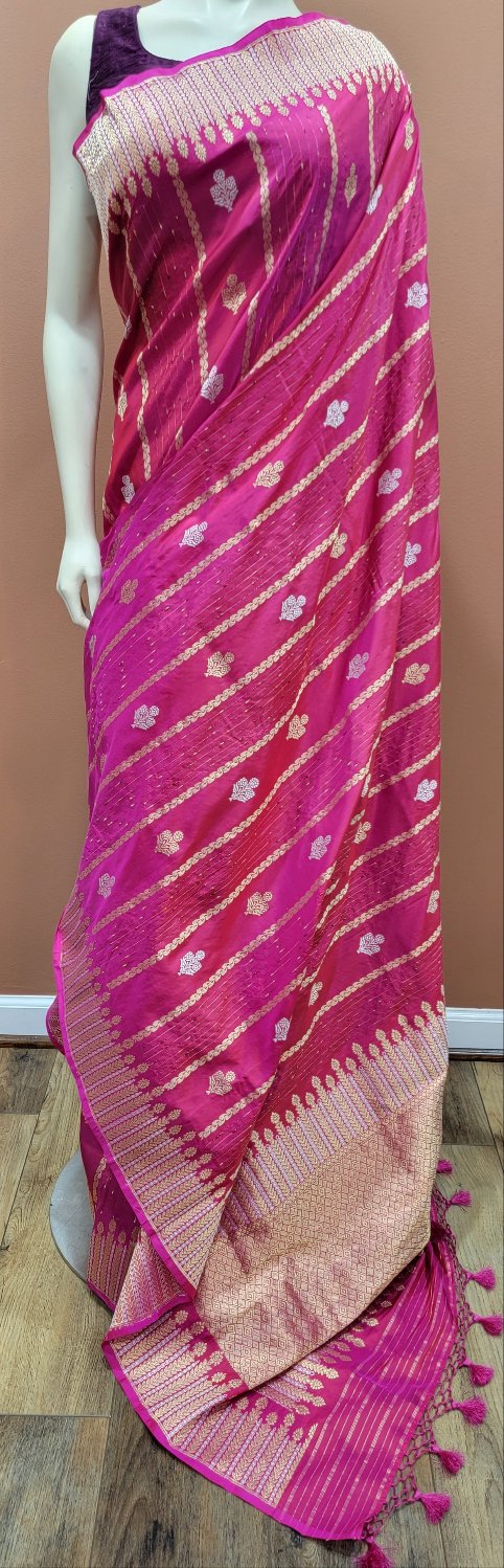 Banaras Katan Saree W/ Custom Blouse.