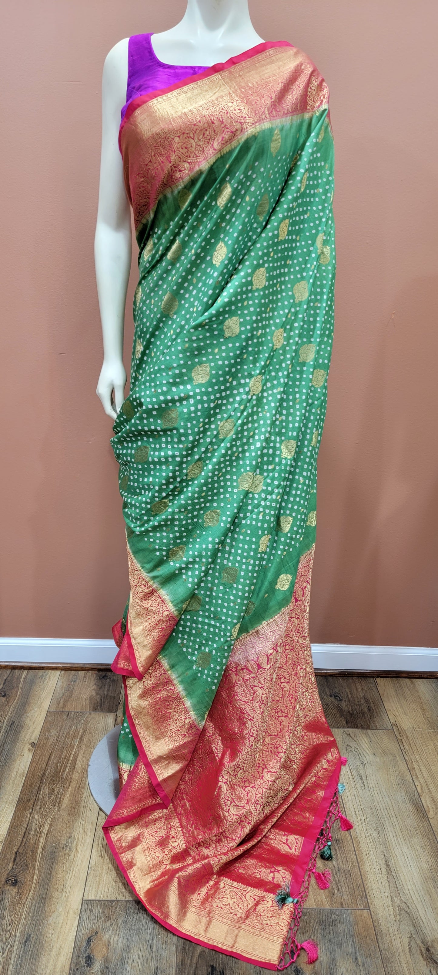 Kanchi Hand Tie Bandhini Saree Collection