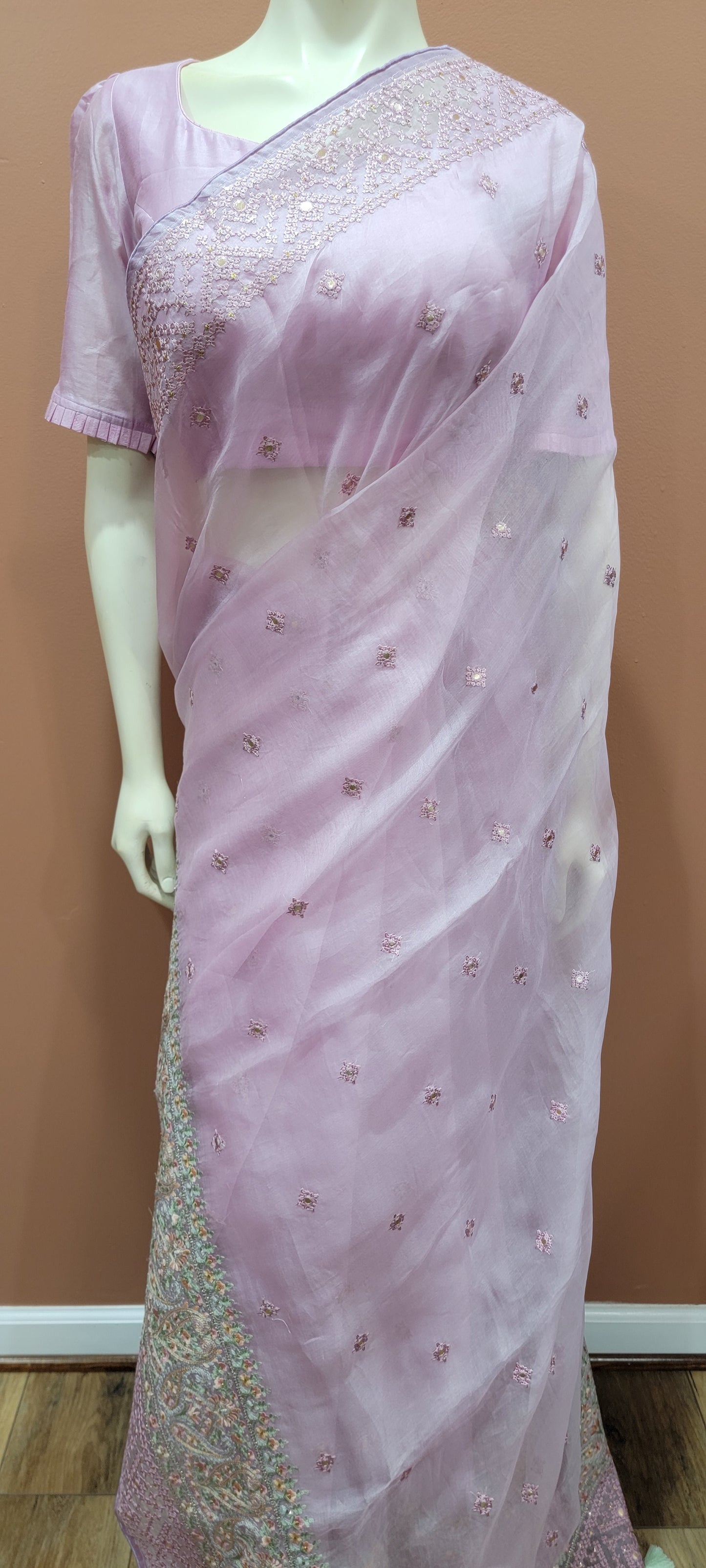 Organza Embroidered Saree Collection W/ Blouse