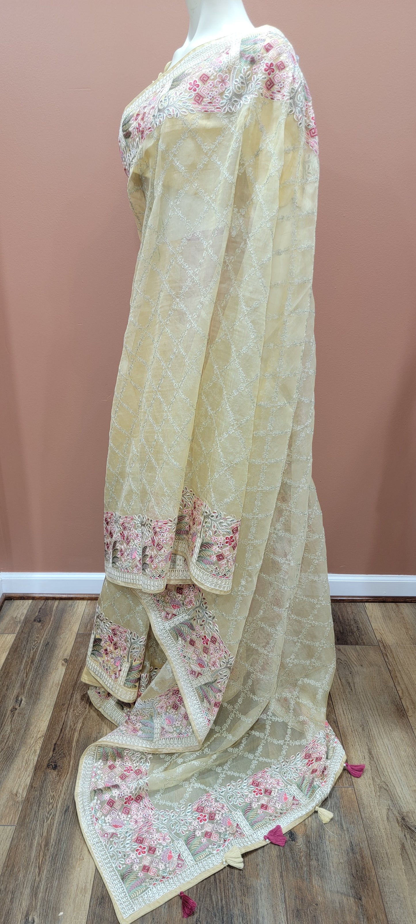 Organza Embroidered Saree Collection W/ Blouse.