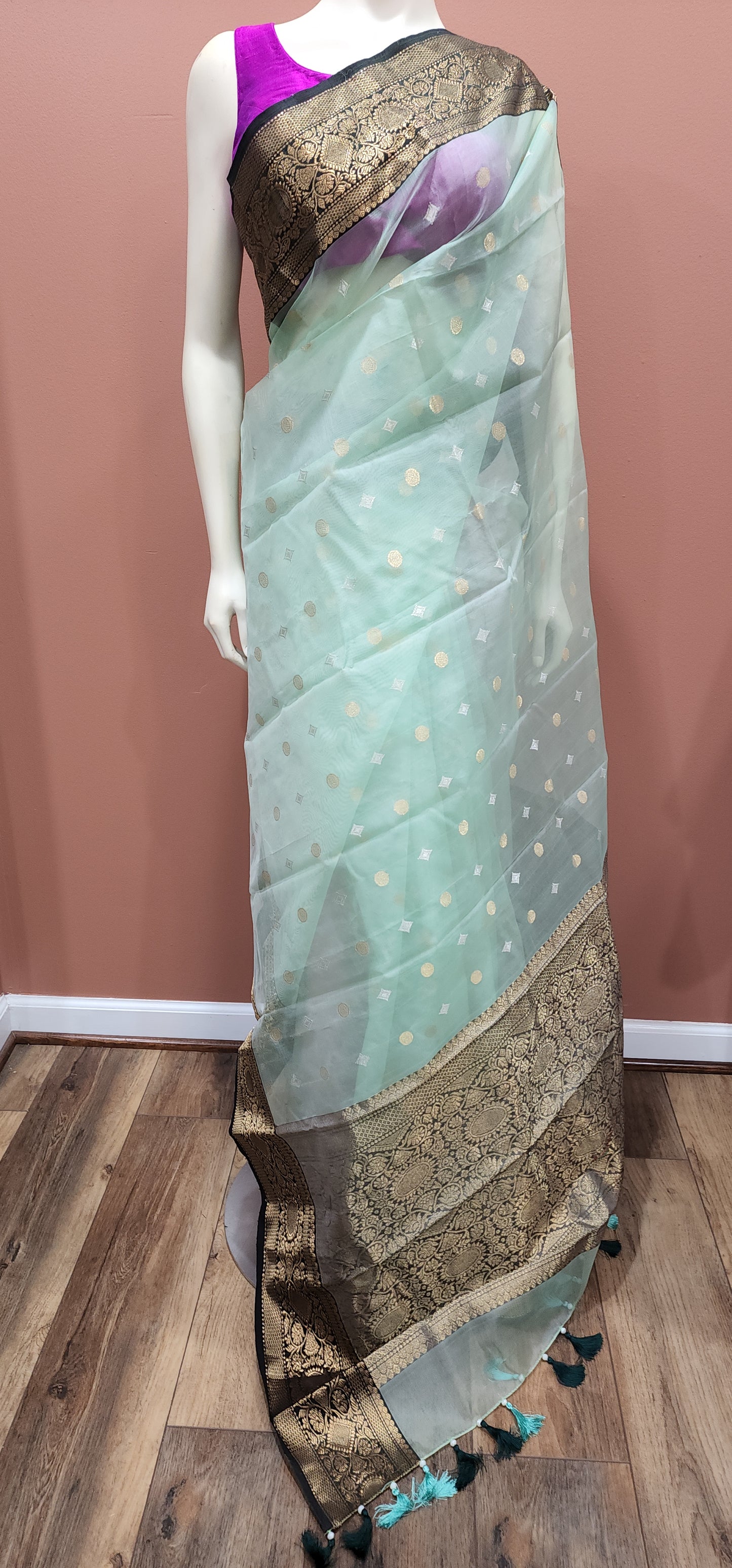 Chanderi Katan Silk Saree Collection.